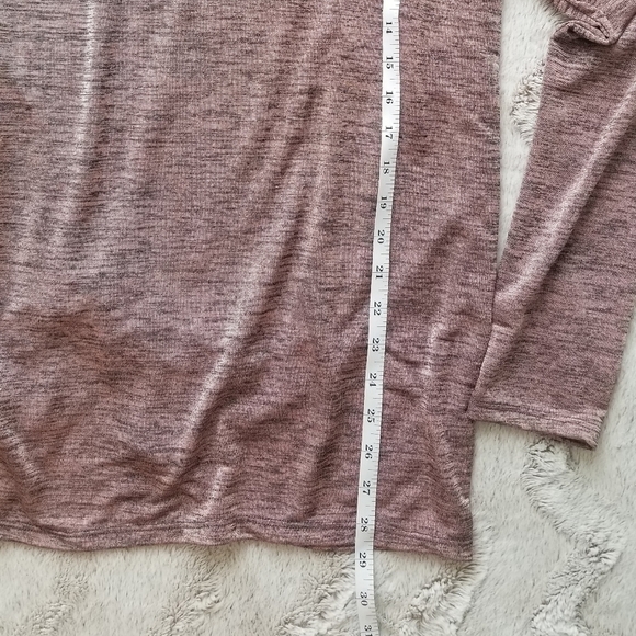 Goldspark Heathered Mauve Raspberry Pink Gray Long Knot Top Small - Picture 7 of 8